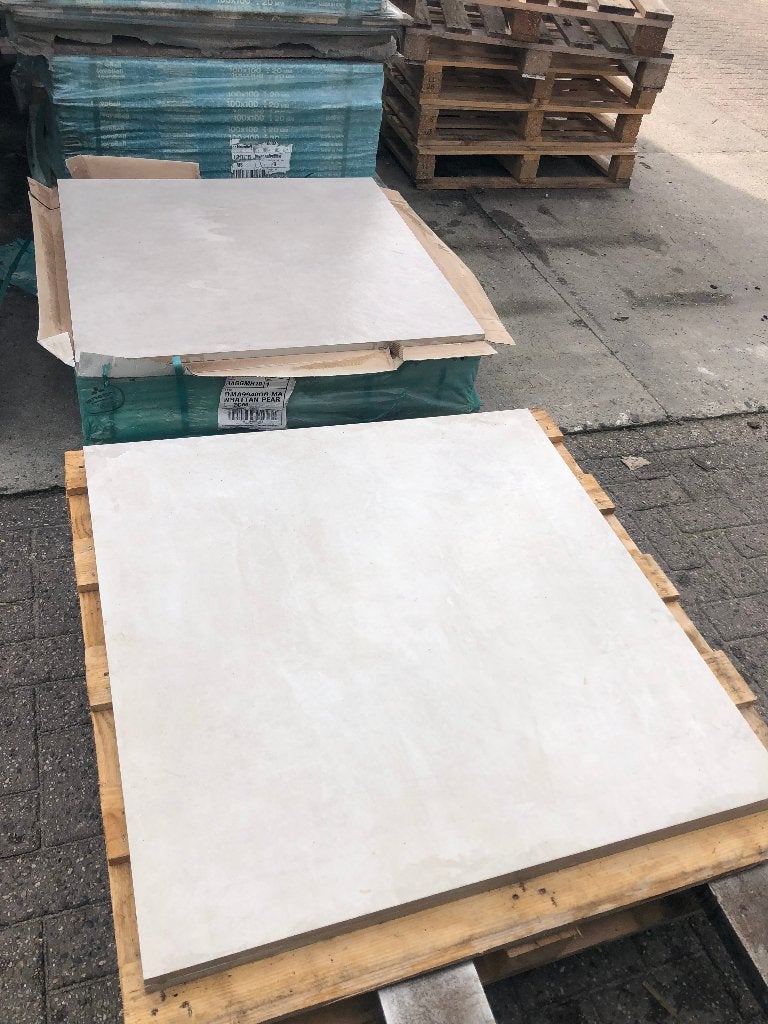 keramische terrastegels 90x90x2 cm lichte kleuren actie