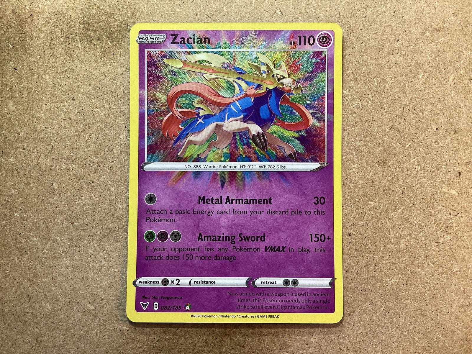 1x Zacian [VIV 082/185] (Near Mint, Holo), Ophalen of Verzenden, Zo goed als nieuw, Losse kaart, Foil