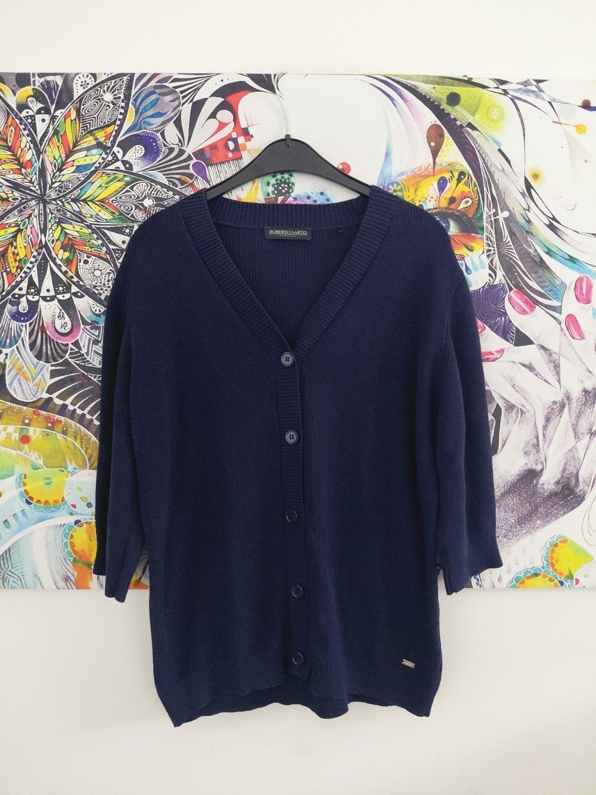 Mooi donkerblauw vestje van Roberto Sarto, maat 44, Blauw, Maat 46/48 (XL) of groter, Ophalen of Verzenden, Zo goed als nieuw