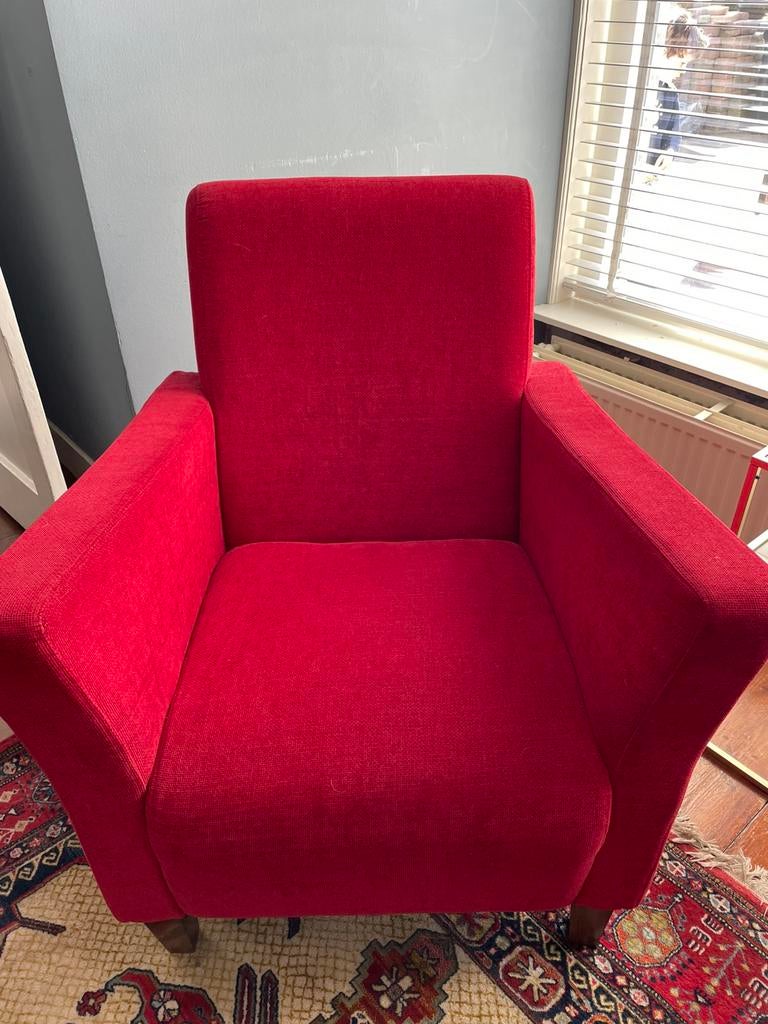 Leuke rode fauteuil, Huis en Inrichting, Fauteuils, Ophalen, Minder dan 75 cm, Zo goed als nieuw, 75 tot 100 cm