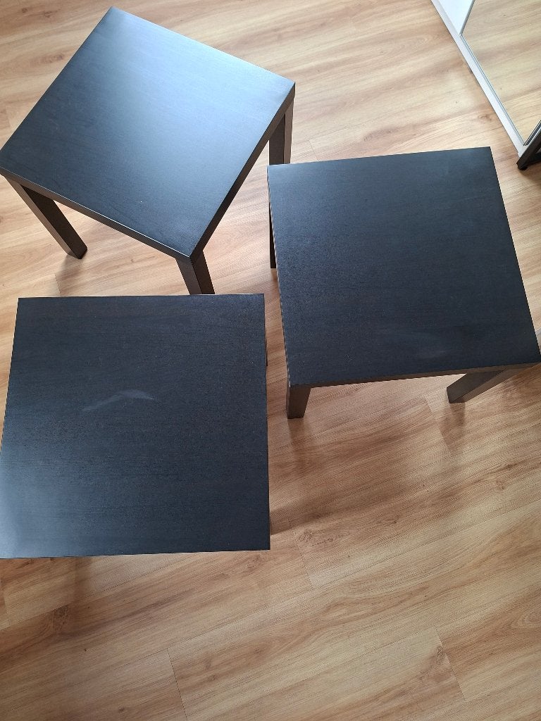 3 tafels van 55x55, Vierkant, 55 tot 75 cm, Zo goed als nieuw, Ikea