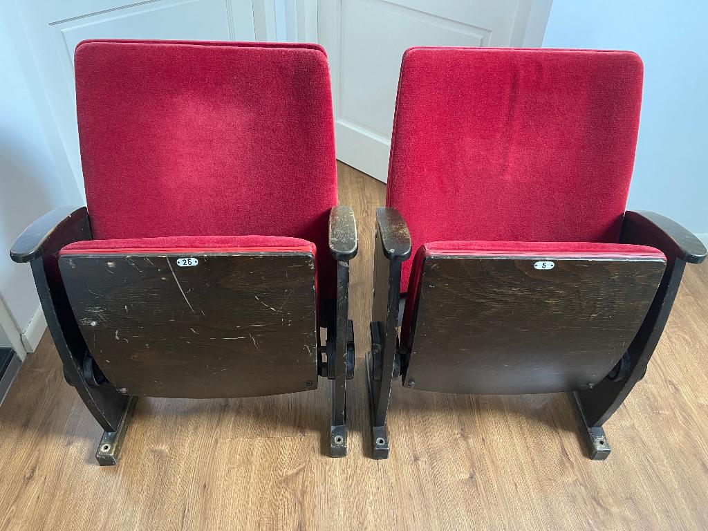 Vintage bioscoopstoelen 2x, Ophalen, Huis en Inrichting