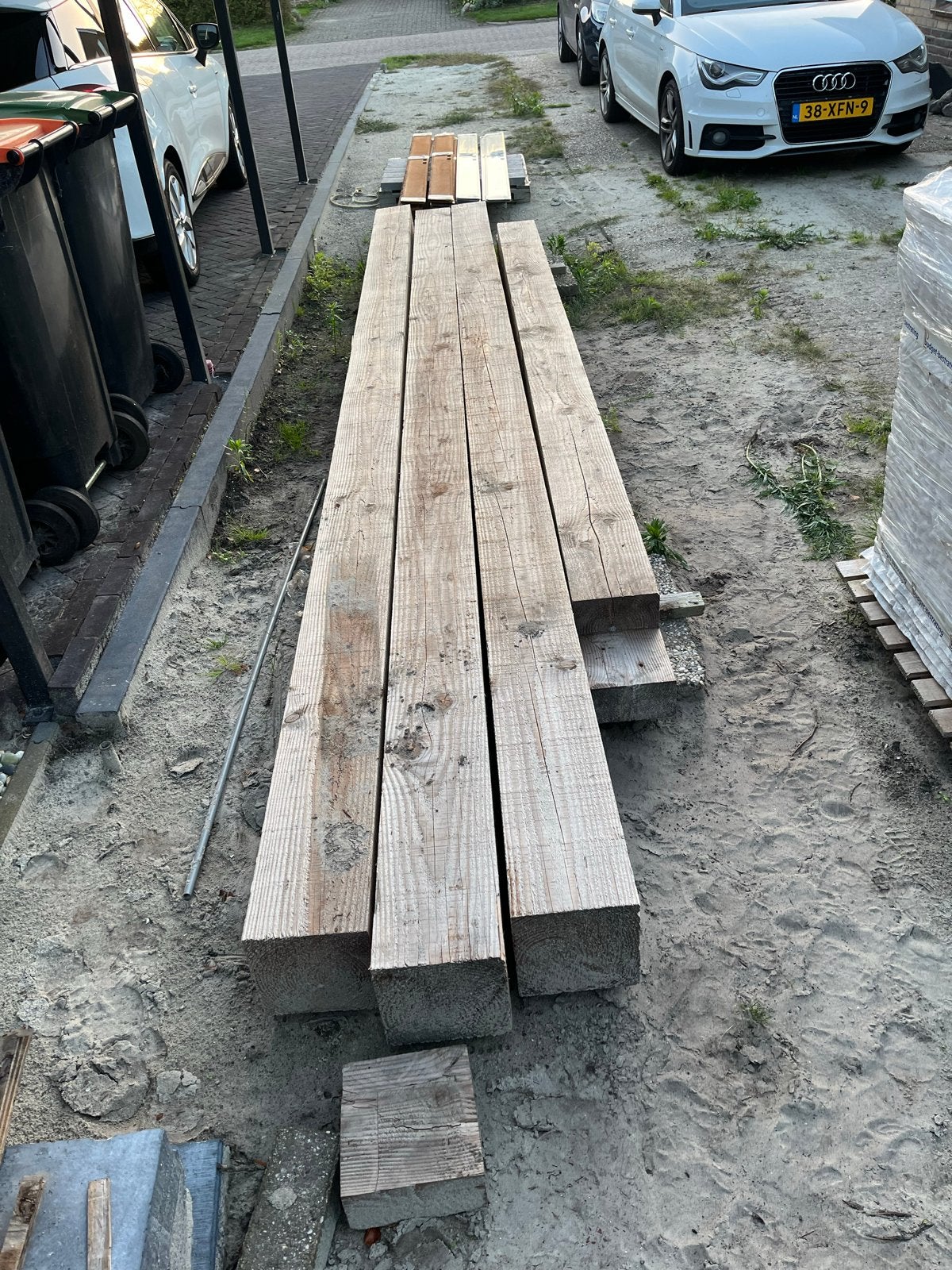 Douglas balken 20x20 cm, diverse lengtes, Doe-het-zelf en Verbouw, Gebruikt, Ophalen of Verzenden, Balk, Overige houtsoorten