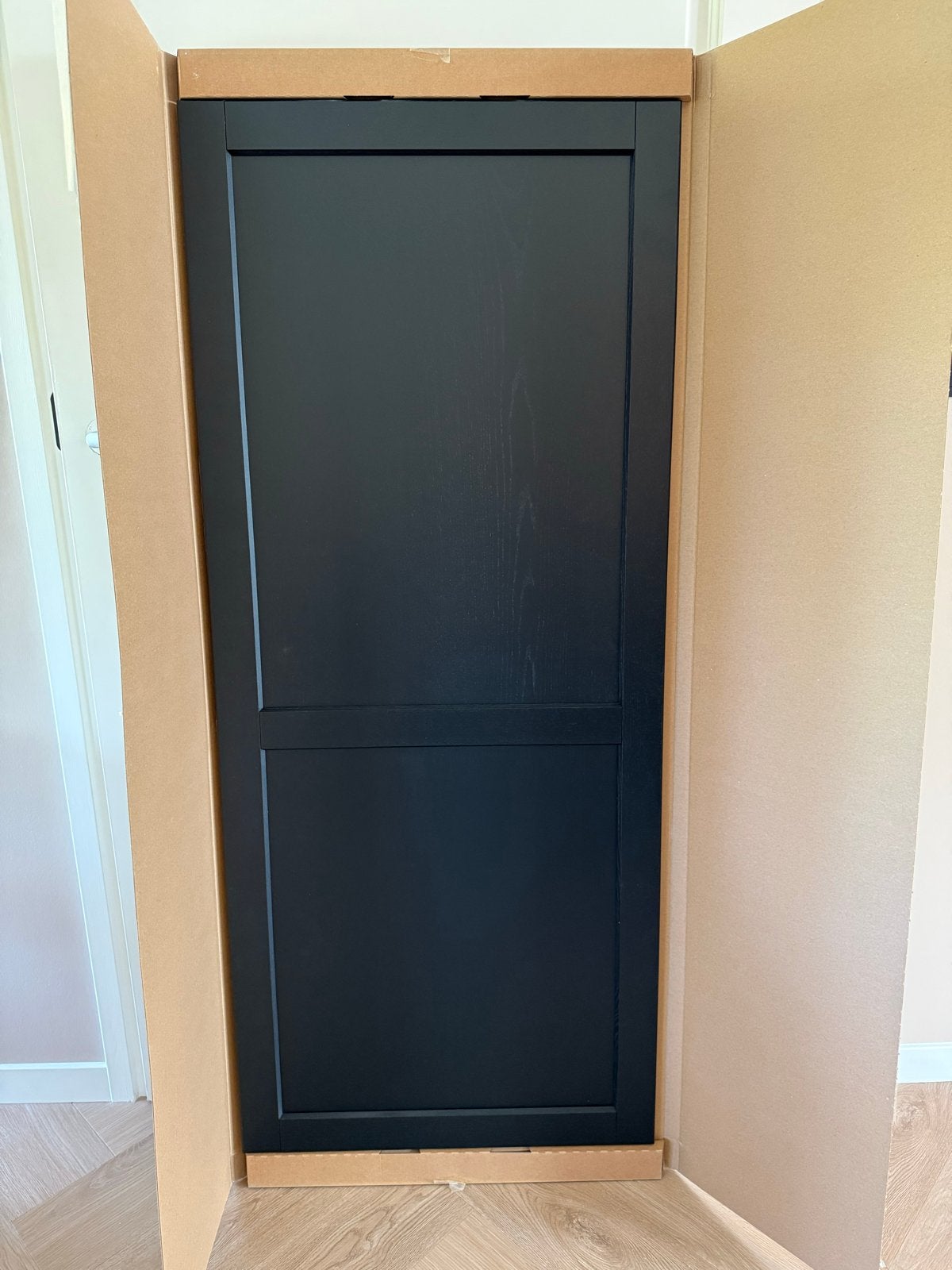 🚪IKEA LERHYTTAN Deur, zwart gelazuurd, 60x140 cm, Ophalen, 100 tot 150 cm, Nieuw, 50 tot 100 cm