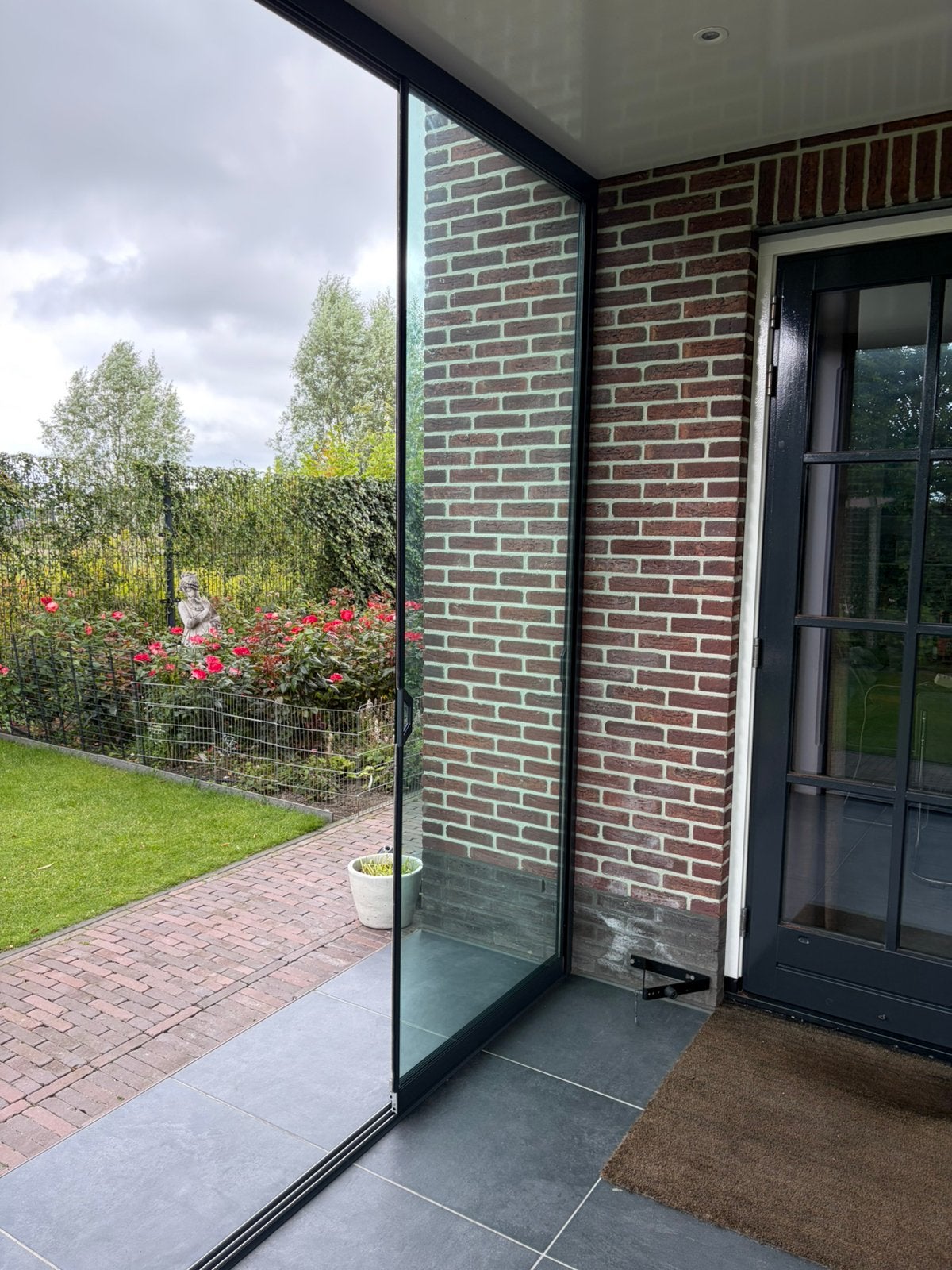 Glazen deur veranda (licht beschadigd), Ophalen, Zo goed als nieuw, Binnendeur, 200 tot 215 cm
