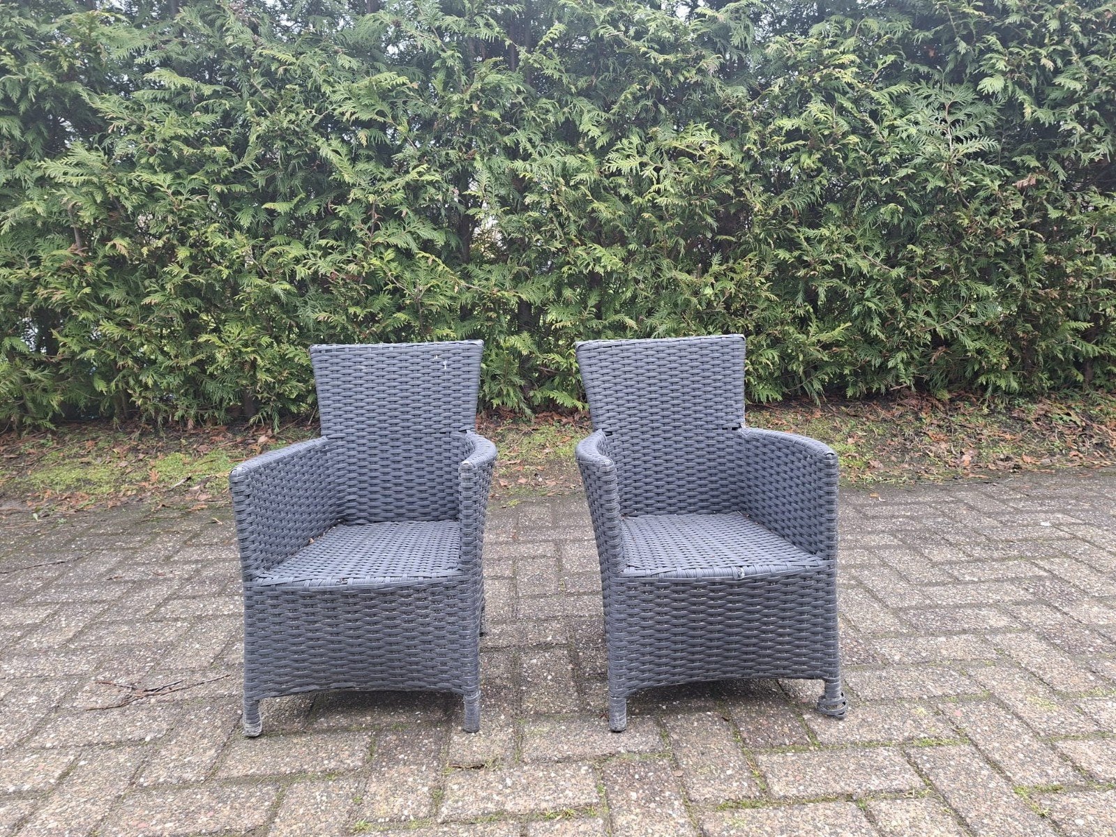 2 kinderstoelen wicker met kussens, Tuin en Terras, Ophalen, Gebruikt, Wicker