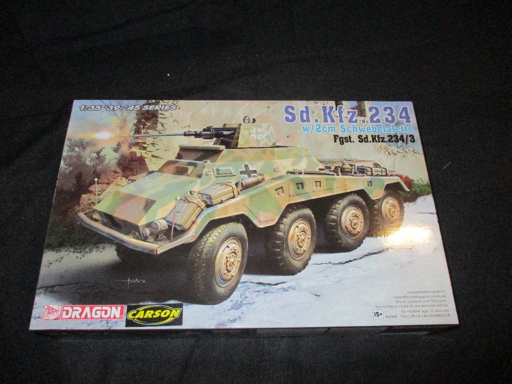 H-595,DRAGON 1-35,NO,6969,Sd.Kfz. 234/3 w/2cm Schwebelafett, Overige merken, 1:32 tot 1:50, Overige typen, Nieuw