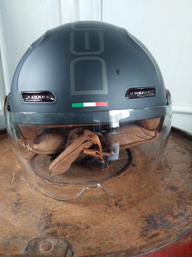 Stijlvolle Matzwarte Scooterhelm Demmfashion maat S, Ophalen of Verzenden, Gebruikt, Small, DEMM FASHION