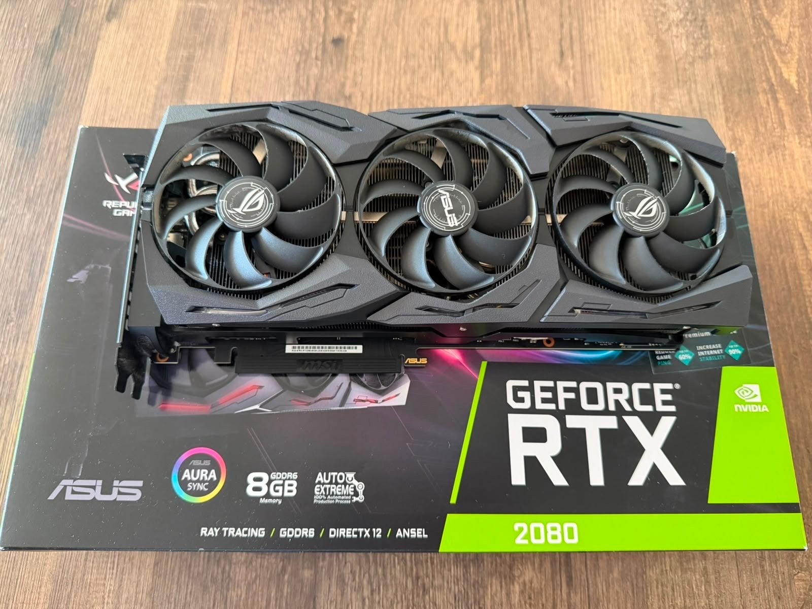 ASUS ROG Strix GeForce RTX 2080 8GB GDDR6 Videokaart, Computers en Software, Videokaarten, Ophalen, PCI-Express 3, HDMI, GDDR6