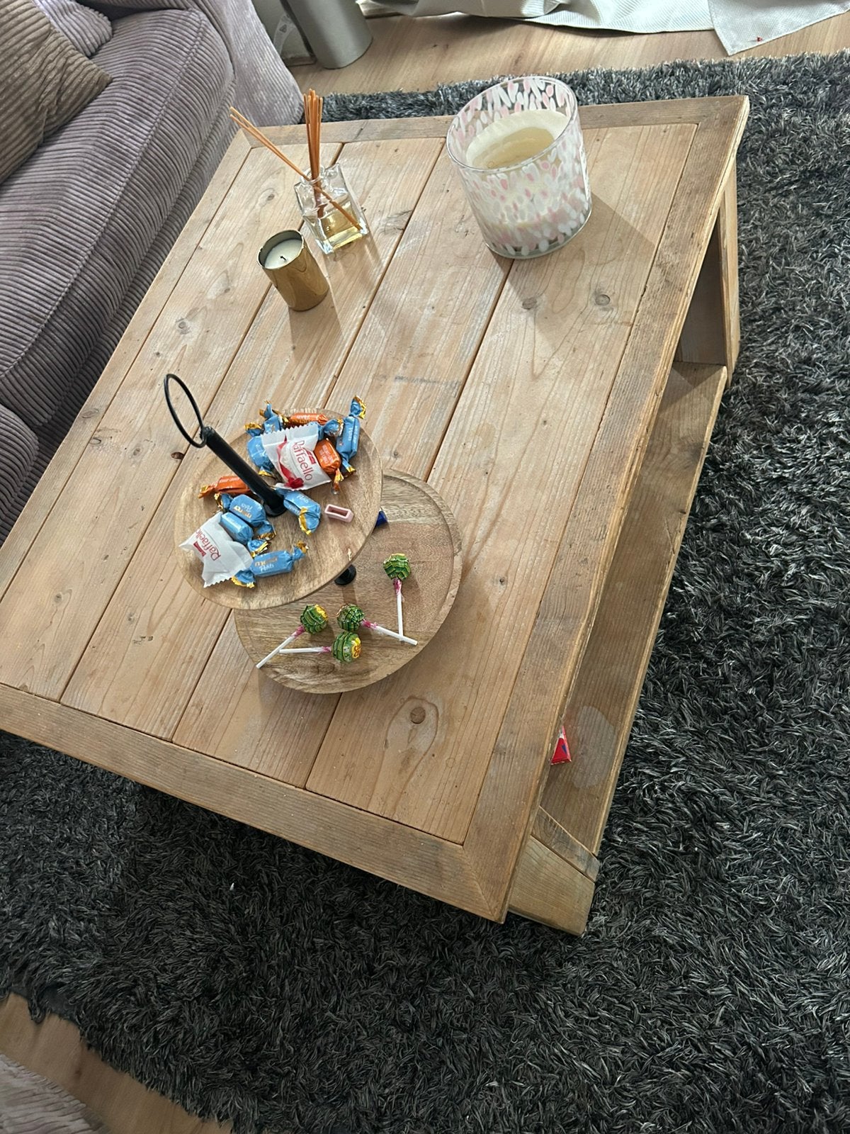 Houten salon tafel, Ophalen, 100 tot 150 cm, 50 tot 100 cm, Zo goed als nieuw