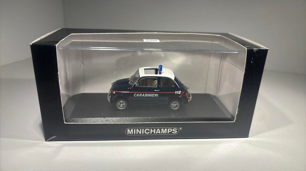 Fiat 500 carabinieri minichamps 1.43, Auto, Ophalen of Verzenden, MiniChamps, A