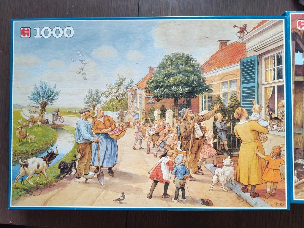 2 Cornelis Jetses legpuzzels 1000 stukjes (68x49 cm), Ophalen, 500 t/m 1500 stukjes, Zo goed als nieuw