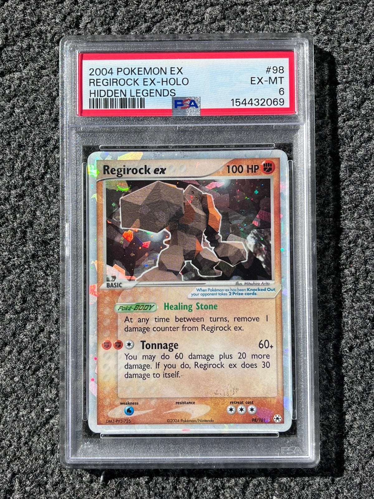 Pokémon PSA 6 Regirock Ex Holo #98 Hidden Legends, Ophalen of Verzenden, Zo goed als nieuw, Losse kaart, Foil