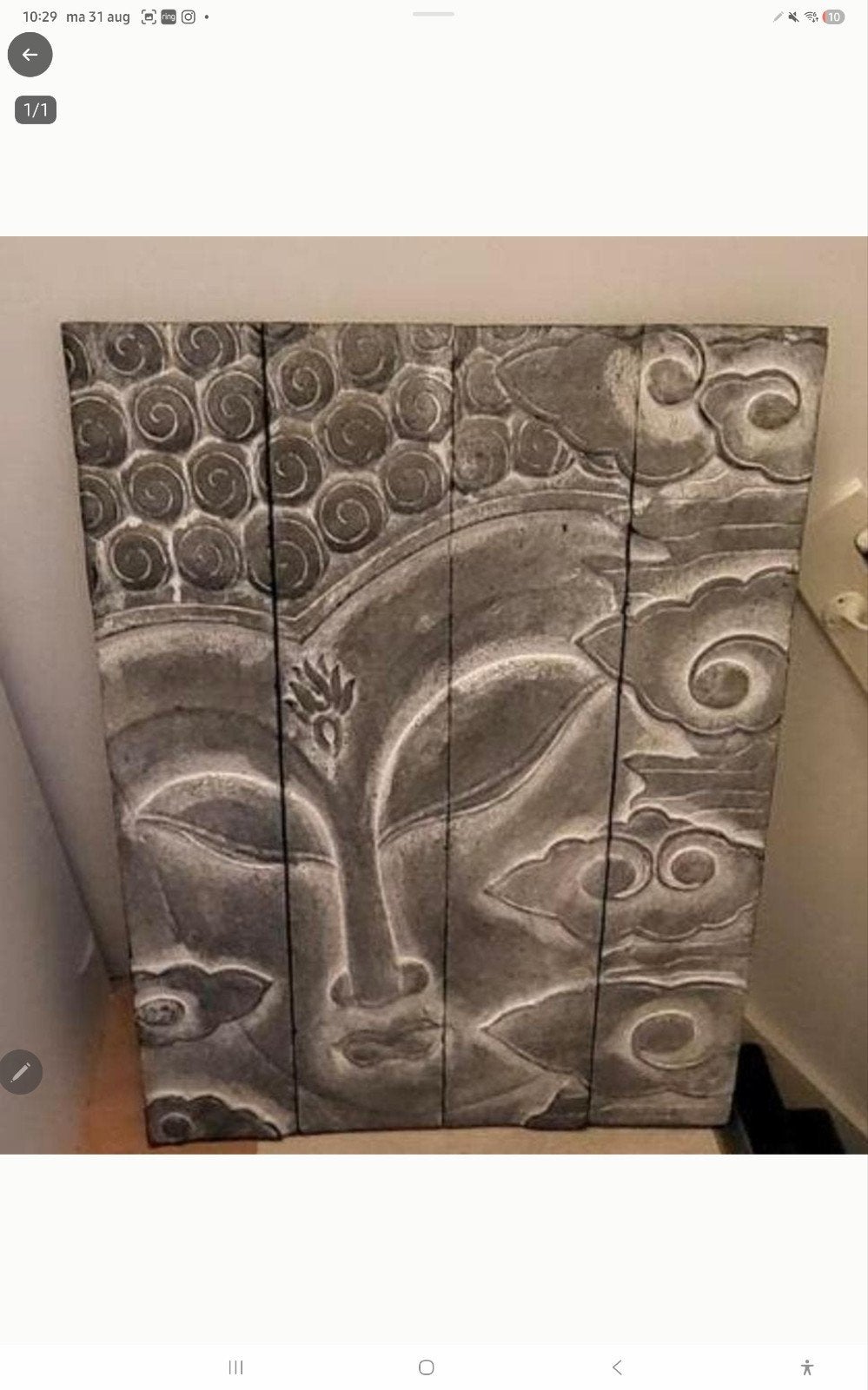 schilderij boedah 100x77cm, Ophalen, Zo goed als nieuw