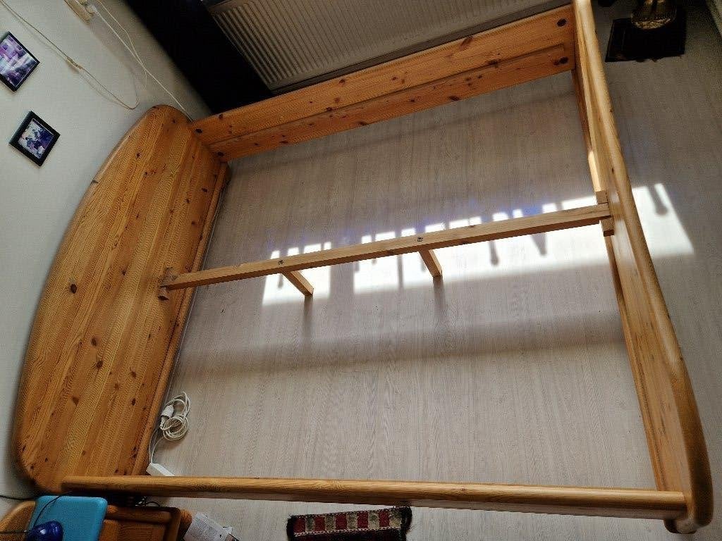 Vintage grenen 2-pers. bed. Danish Design Bo Skan uit '88., Ophalen, Gebruikt, 90 cm, Overige kleuren