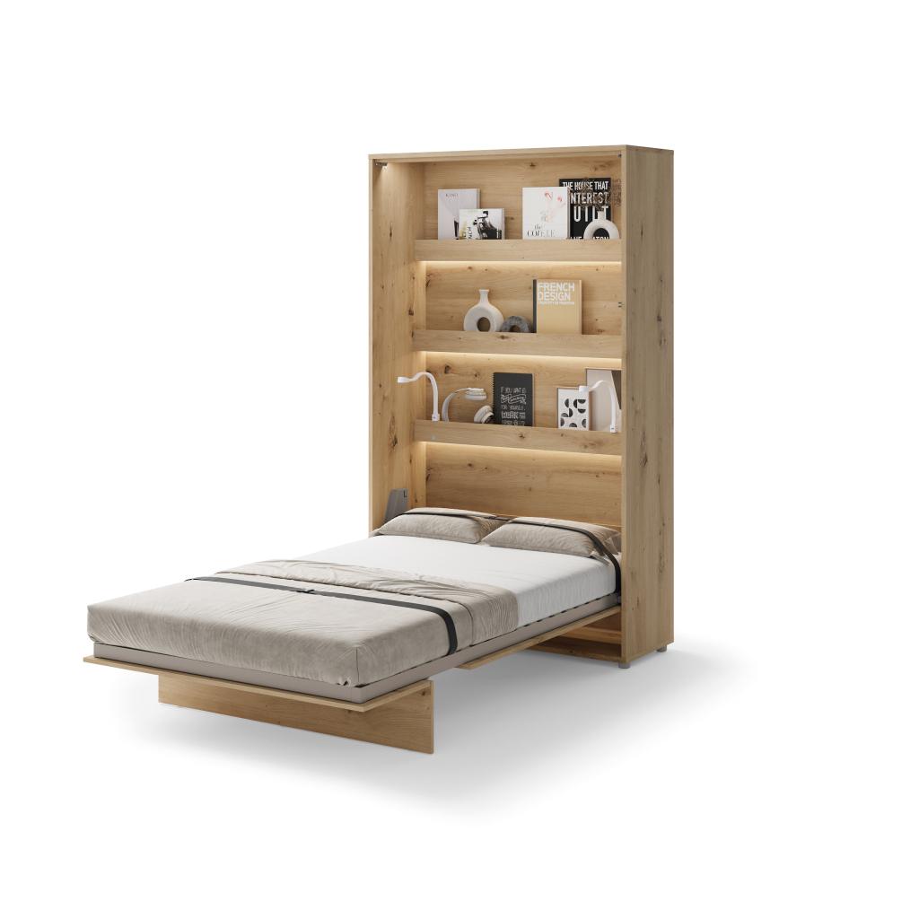 Concept opklapbed verticaal - 120x200 - Eikenkleur, Niet ingevuld, Niet ingevuld, Niet ingevuld
