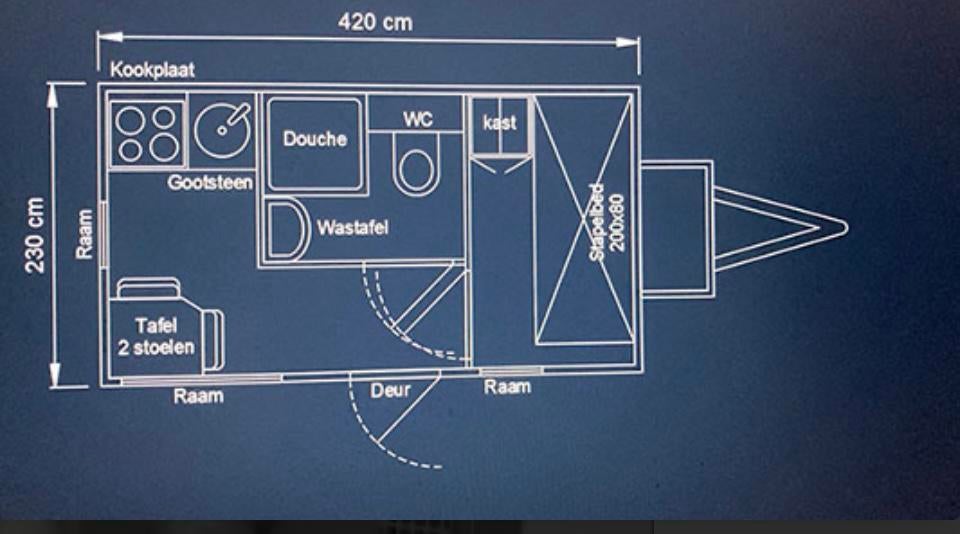 Te huur complete en compacte ideale 2 persoons Woonunit, Ophalen