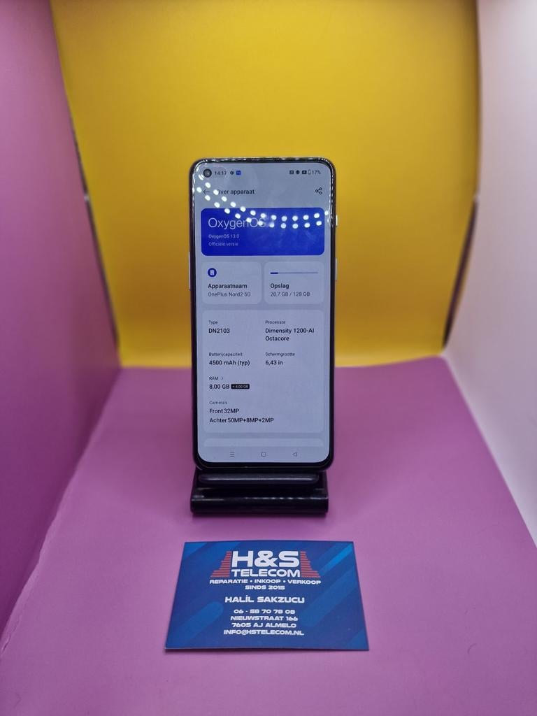 One plus nord blauw 128 GB 2 jaar garantie alles orgineel, Gebruikt, Ophalen of Verzenden, Klassiek of Candybar, Zonder simlock