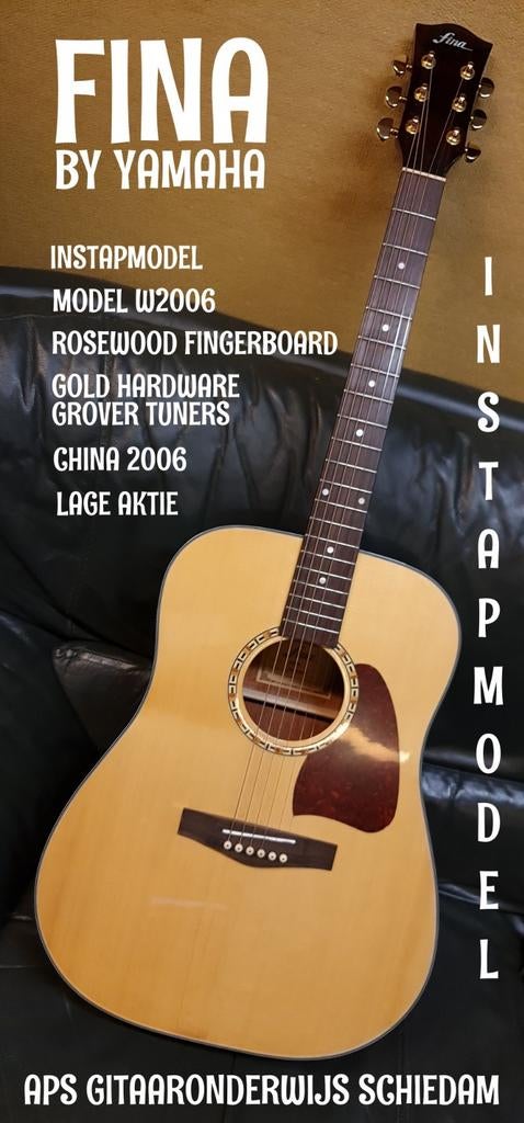 NIEUW FINA BY YAMAHA W2006 DREADNOUGHT 2006 TAIWAN INSTAPPER, Muziek en Instrumenten, Snaarinstrumenten | Gitaren | Akoestisch