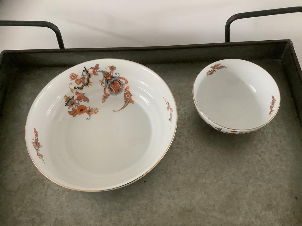 Jamin Servies - grote ronde Groente Schaal + Roomkom, Antiek en Kunst, Antiek | Servies los, Ophalen of Verzenden