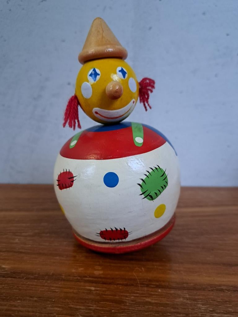 Vintage clown tuimelaar muziekdoosje jaren 60, Ophalen of Verzenden