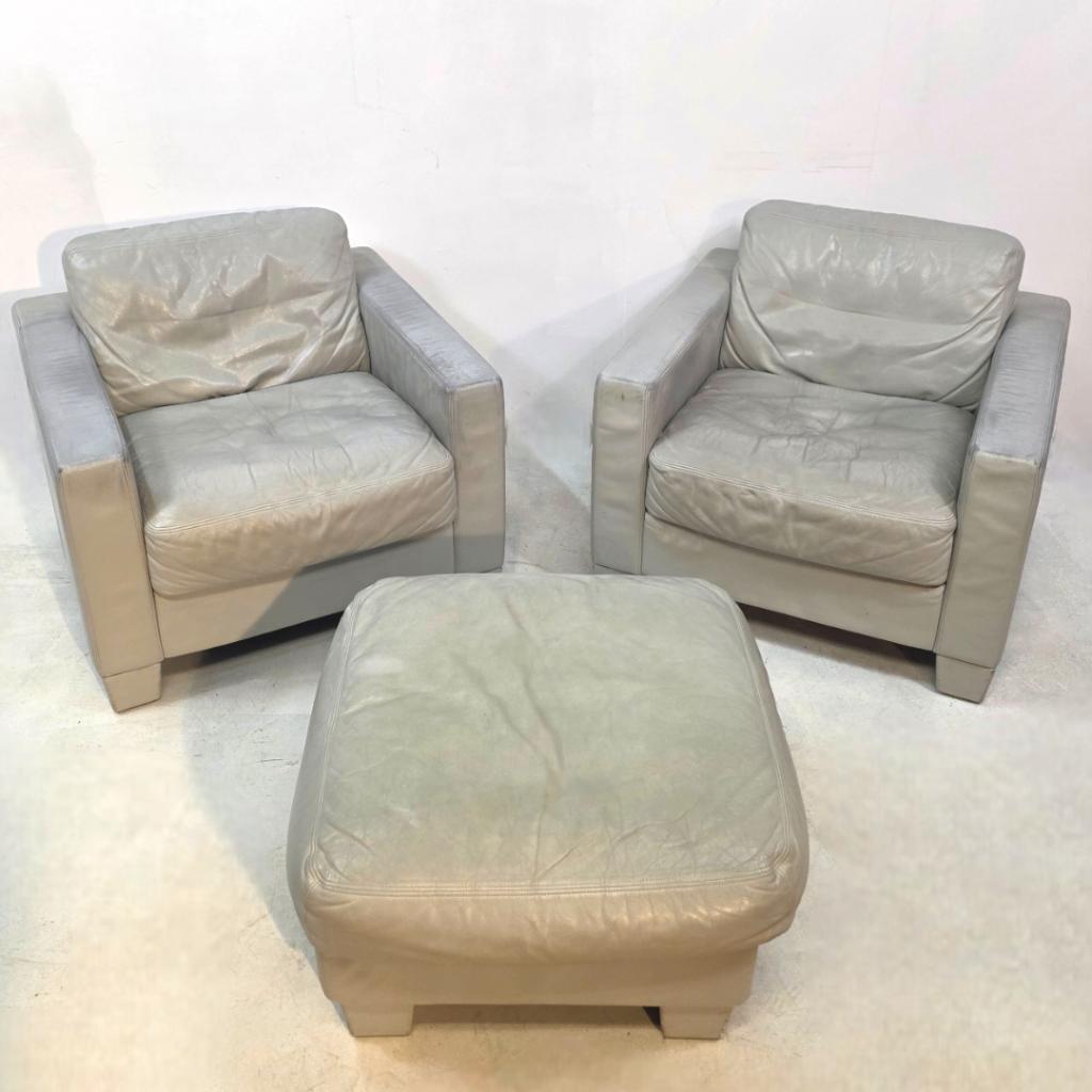 De sede DS 17 zitgroep grijs/beige 2 stoelen 3 zits bank, Ophalen, Gebruikt, Driepersoons, Rechte bank
