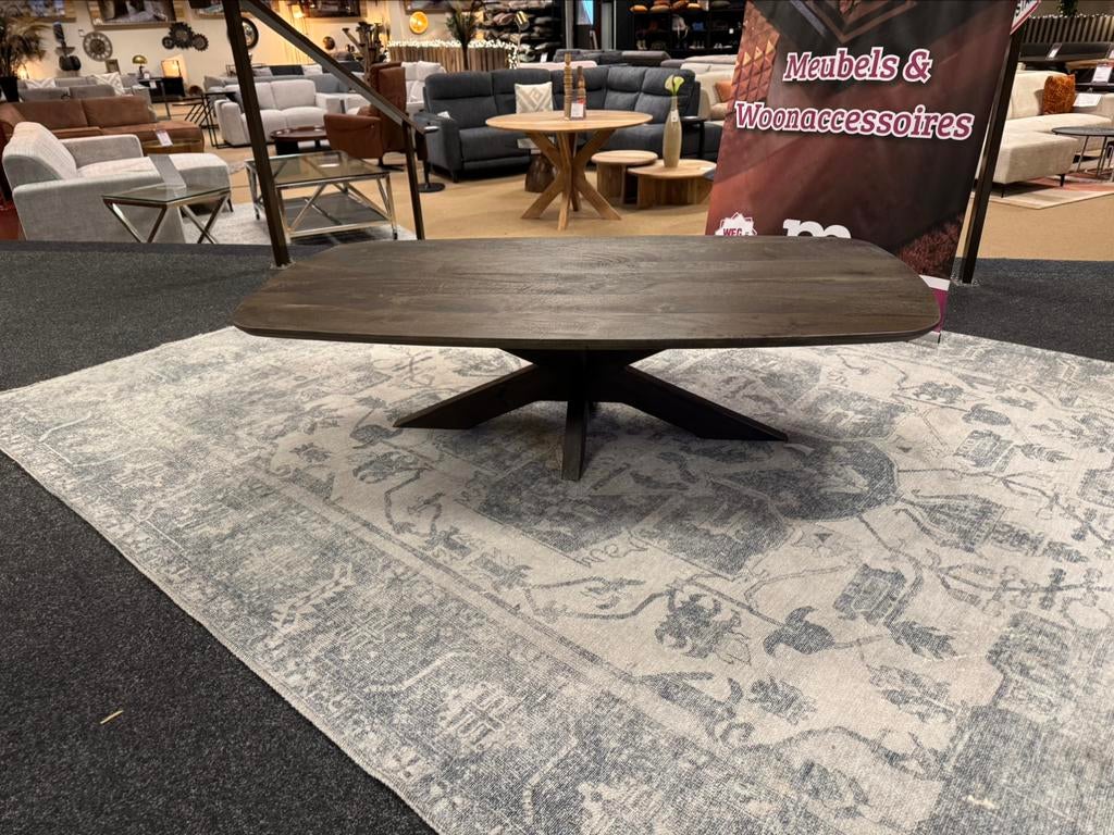 Salontafel 130cm Bruin 40%Korting Direct/Leverbaar/Enschede, Ophalen, 100 tot 150 cm, #Salontafel#Bruin#Mangohout#Stuntaanbieding#Houtenpoot