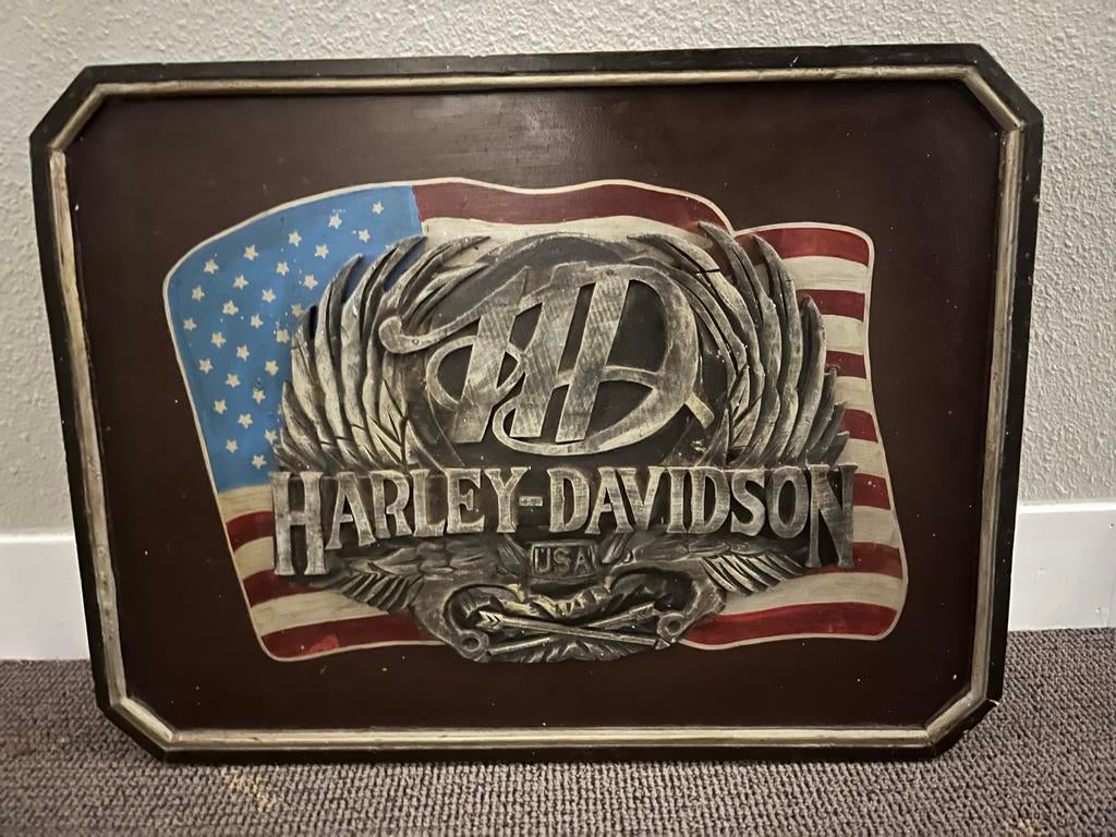 Harley Davidson Houten Bord, Antiek en Kunst, Ophalen