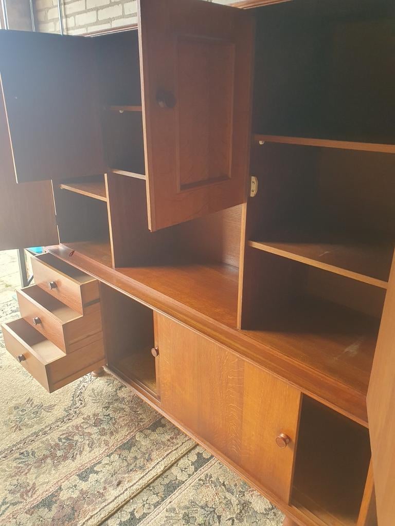 Vintage Robusta wandmeubel, Huis en Inrichting, Ophalen, Gebruikt, 150 tot 200 cm, Teakhout