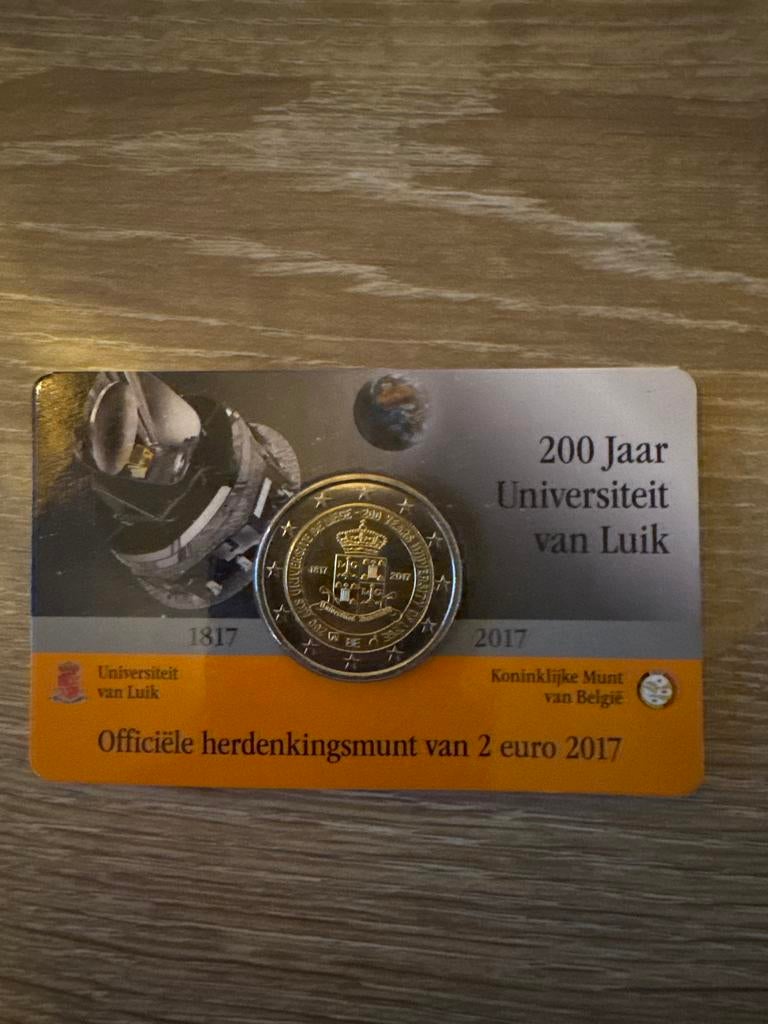 2 Euro Herdenkingsmunt Universiteit van Luik 2017, Postzegels en Munten, Ophalen of Verzenden, Metaal, Losse munt