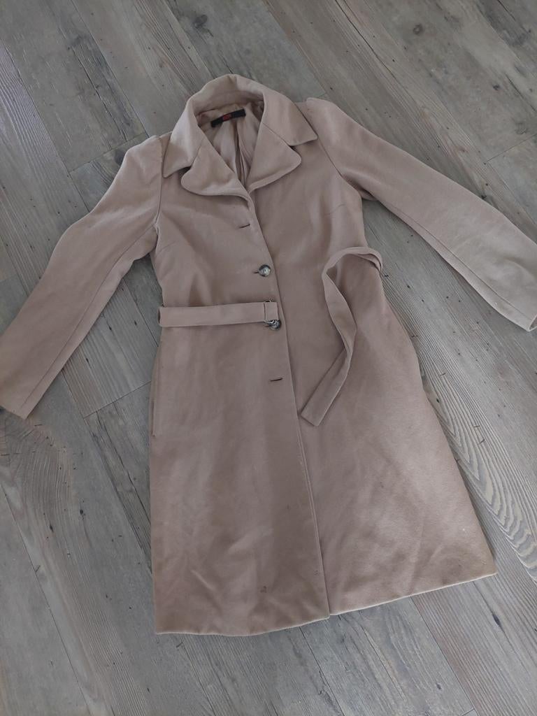 Mooie camelkleurige dames mantel mt 38, Maat 38/40 (M), Bruin, Ophalen of Verzenden, Gedragen