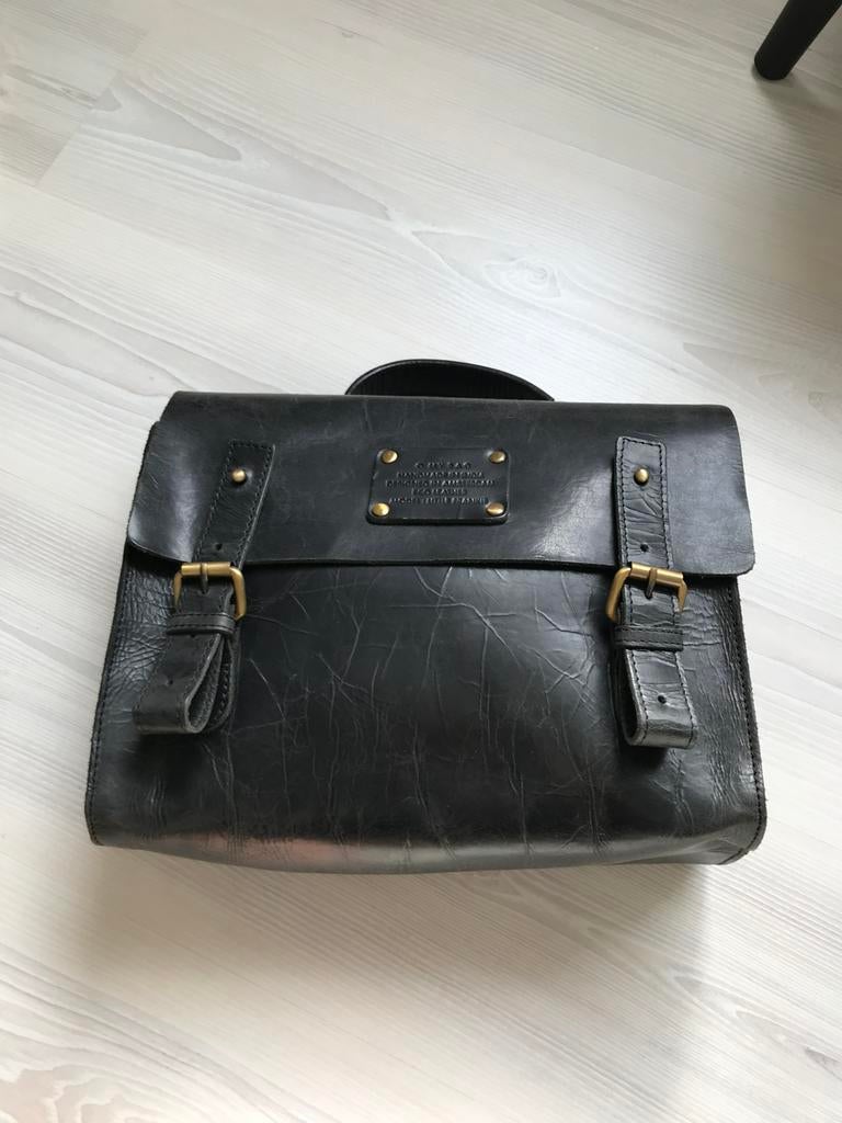 O my bag tas,zwart leer,NIEUW, Ophalen of Verzenden, Zo goed als nieuw, Aktetas