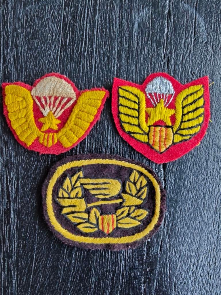 3 Handgemaakte emblemen Arvn Vietnam, Ophalen of Verzenden, Landmacht, Nederland, Embleem of Badge