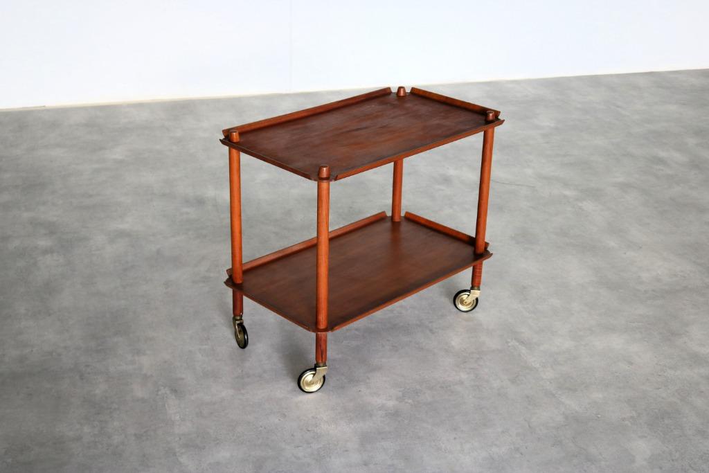 vintage sidetable | bijzettafel | trolley | Hundevad, Gebruikt, 100 tot 150 cm, Teakhout, Timbeije@hotmail.com