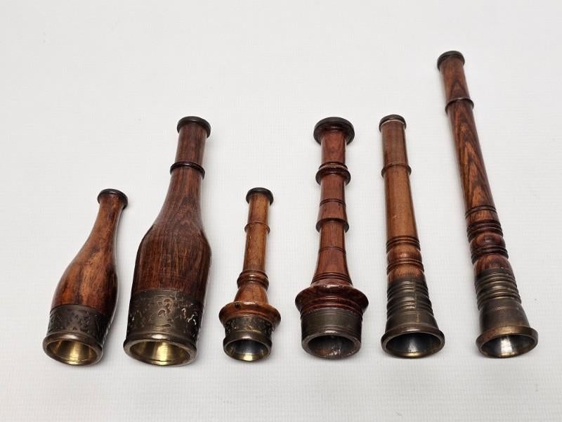 # 6 antieke of vintage stethoscopen. Stethoscoop van hout, Ophalen of Verzenden