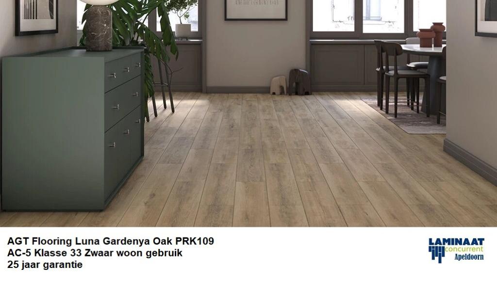 AGT Laminaat Gardenya Oak 8mm dik  €11,95p/m2 incl.btw, Bruin, 75 m² of meer, Nieuw, Ophalen of Verzenden