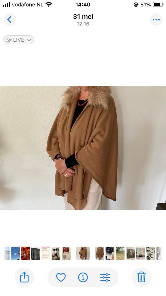 Poncho beige / bruin, Ophalen, Nieuw