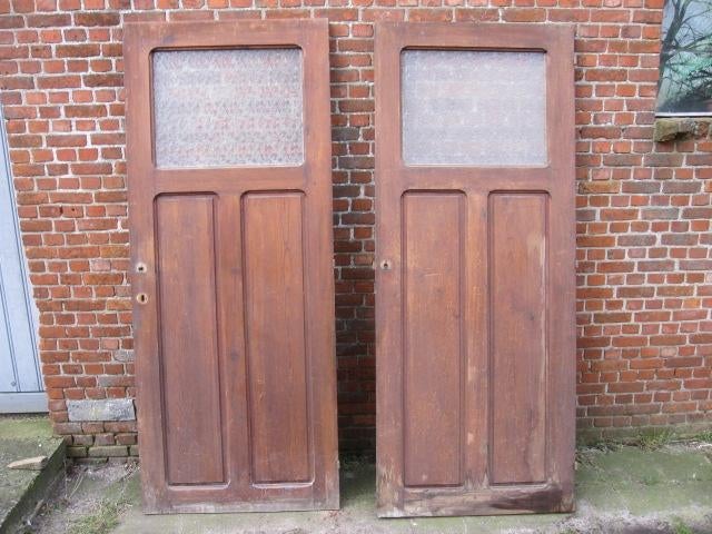 196,5hx80,5br Set van 2 stuks identieke oude paneeldeuren, Ophalen