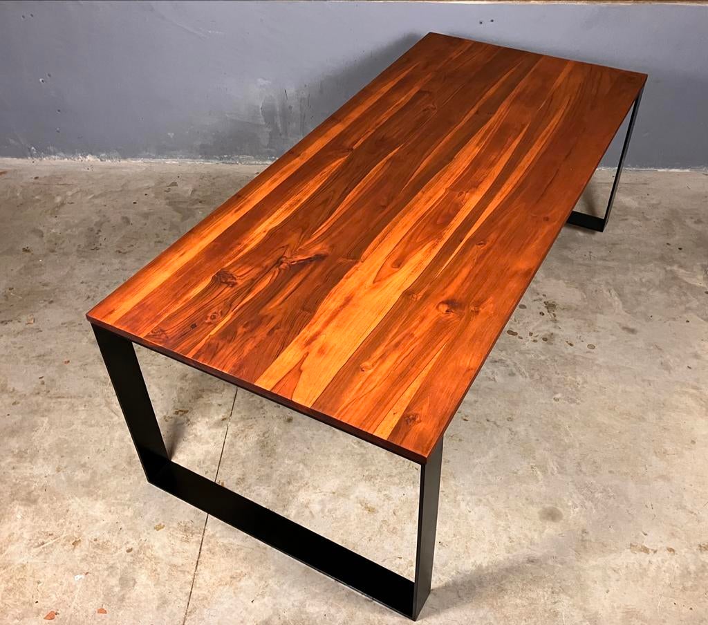 SuperSale: Eettafel Tuintafel Acacia design industrieel, Ophalen, Modern design vintage industrieel staal hout, 200 cm of meer