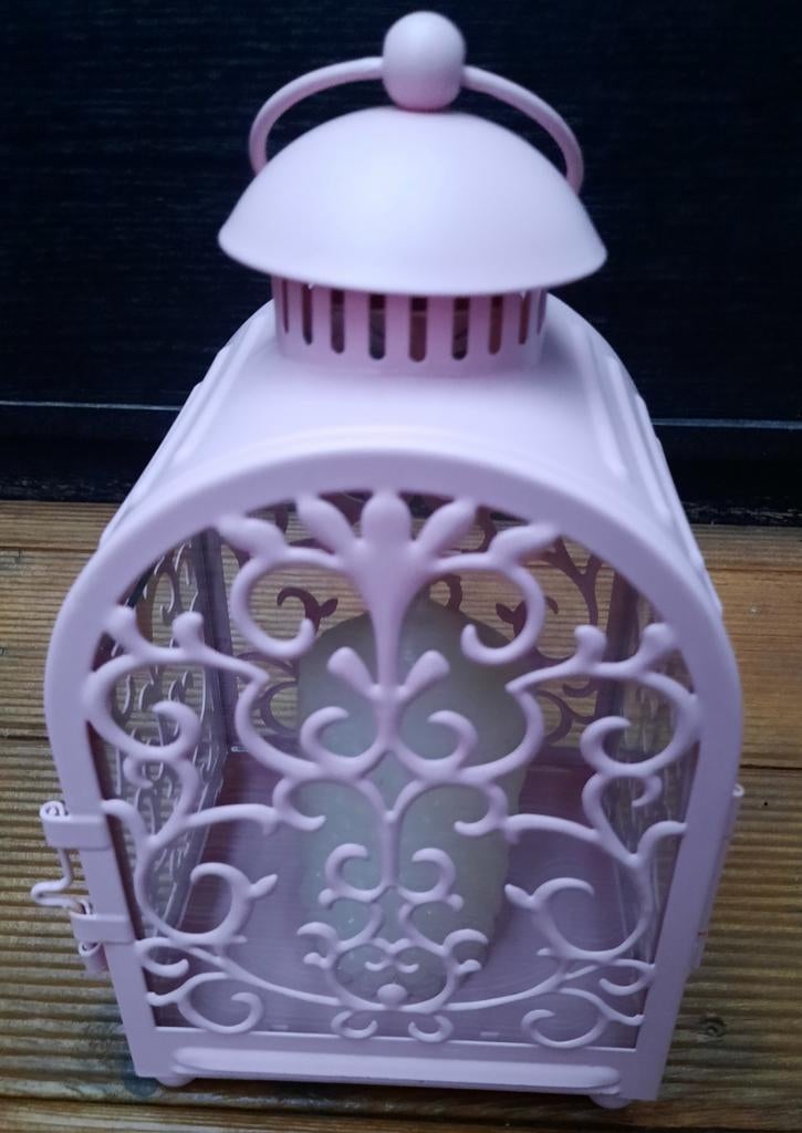 Roze kandelaar, Ophalen of Verzenden, Zo goed als nieuw, Overige materialen, Minder dan 25 cm