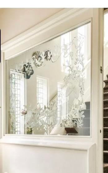 Mooi glas met decoratief motief, Doe-het-zelf en Verbouw, Glas en Ramen, Ophalen, Gebruikt, Minder dan 80 cm, Glas in lood