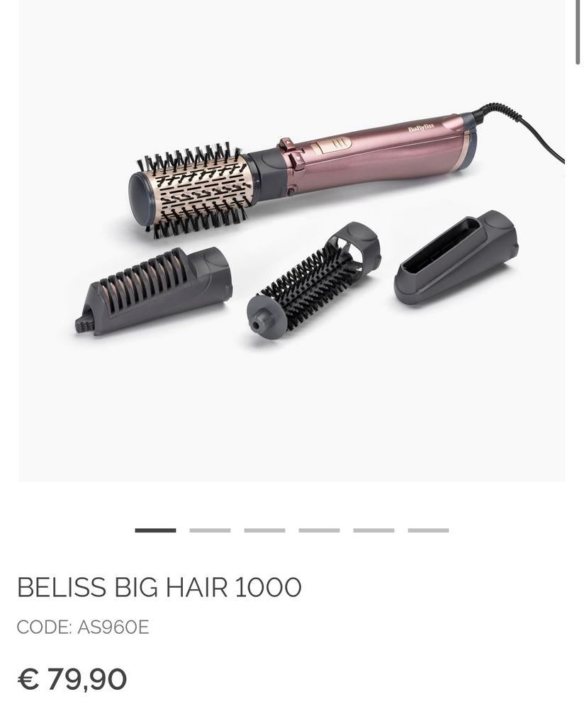 Babyliss Beliss Big Hair 1000, Sieraden, Tassen en Uiterlijk, Uiterlijk | Haarverzorging, Ophalen of Verzenden, Zo goed als nieuw
