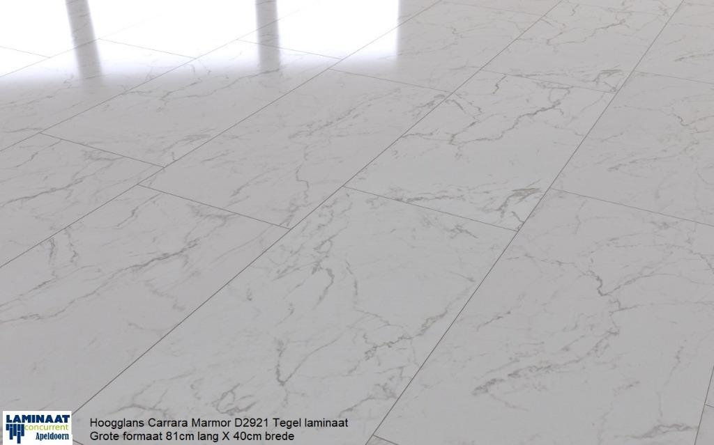 Hoogglans Tegel laminaat Carrara Marmer D 2921 80cm X 40cm
