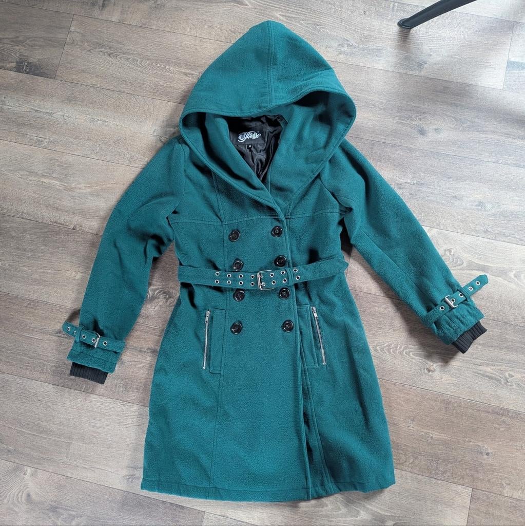 Dames winterjas - Vixxsin Decay Coat Petrol (groen) - Maat M, Kleding | Dames, Jassen | Winter, Maat 38/40 (M), Vixxsin, Ophalen of Verzenden