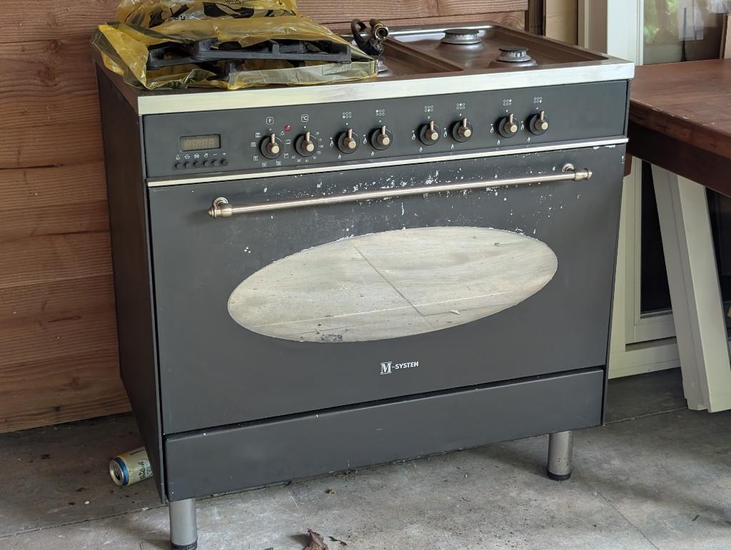 M-System PRF 960 (90 cm breed), Witgoed en Apparatuur, Fornuizen, Ophalen, Gebruikt, 60 cm of meer, Gas