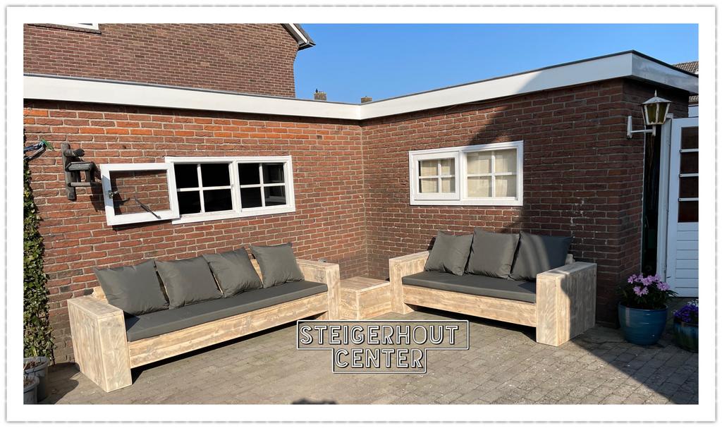 Steigerhout Loungebank Tuinset Terras Banken Tuin Meubelen, Verzenden, Steigerhout, Nieuw, Eettafel