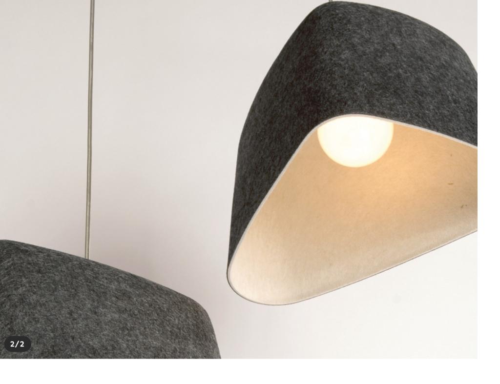 Tom Dixon vilt grijze hanglamp, Ophalen of Verzenden, Zo goed als nieuw, Minder dan 50 cm, Modern