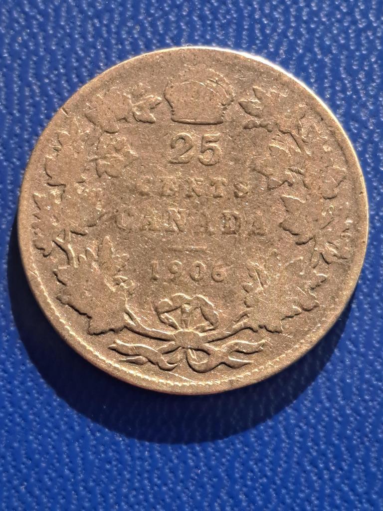 1906 Canada 25 cents in zilver Edward VII, Ophalen of Verzenden, Noord-Amerika, Losse munt, Zilver