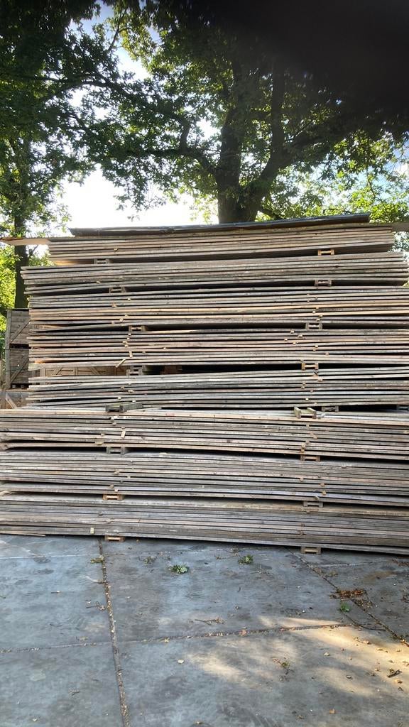 Steigerplanken Steigerhout echt van de bouw, Doe-het-zelf en Verbouw, Gebruikt, 25 tot 50 mm, Ophalen of Verzenden, Plank