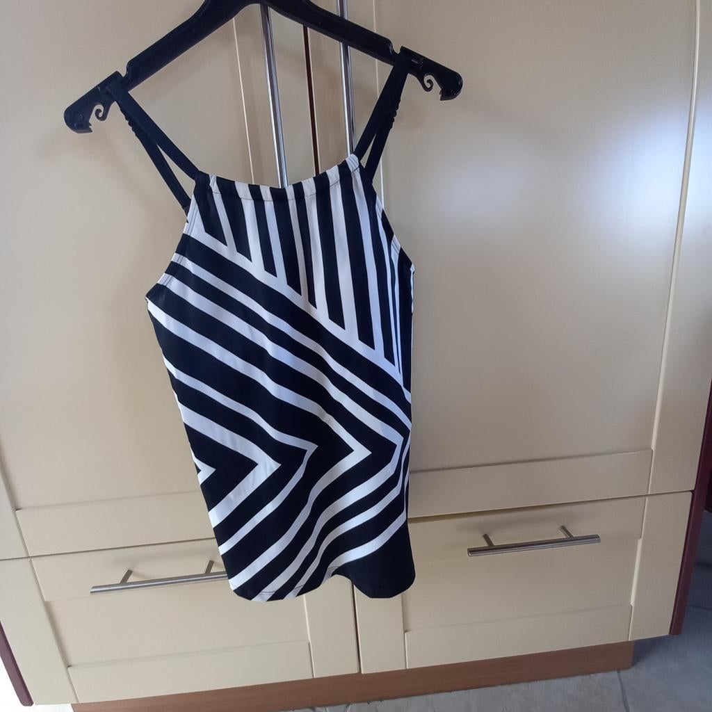 Zwart/witte tankini-top maat S - zgan!, Ophalen of Verzenden, Zo goed als nieuw, Zwart, Bikini